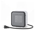 Amazon Basics Ceramic Space Heater, Mini Heater for Office Desk, Portable Tent Heater (Indoor Use), With Tip-Over Protection, Lightweight (0.64 kg), White, 5.87”D x 3.15”W x 5.95”H