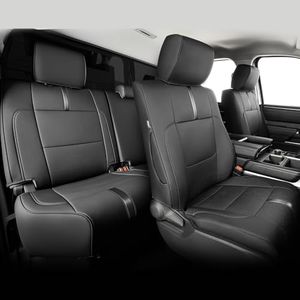 CreekT Full Set car seat Covers for Toyota Tundra 2022-2026,Leather Waterproof Pickup seat Covers Custom fit for Toyota Tundra Accessories, for Truck car seat Covers 2022 2023 2024 2025 2026 SR SR5