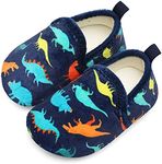 L-RUN Toddler Bedroom Slippers Girl/Boy House Slippers Non-slip Navy 3.5-4.5 Infant=EU20-21