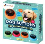 Talking Dog Buttons for Communication Training Set of 4, Male Voice, Clear Pre-Recorded Audible Words, Heavy-Duty Paw Step Surface, Colorful Beginner Pet Learning Tools, Pets Buzzer for Dogs