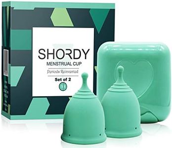 Shordy Menstrual Cup, Set of 2 with Mini BOX, Period Cup Made with Medical Grade Silicone, Hygienic and Safe, Better Alternative to Sanitary Pads and Tampons (Small)