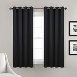 Lush Decor Insulated Grommet Blackout Window Curtain Panels, Pair, 52" W x 63" L, Black - Classic Modern Design - Chic Window Decor - Curtains For Living Room, Bedroom, Or Dining Room