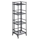 Convenience Concepts Xtra Storage 4 Tier Folding Metal Shelf, Black