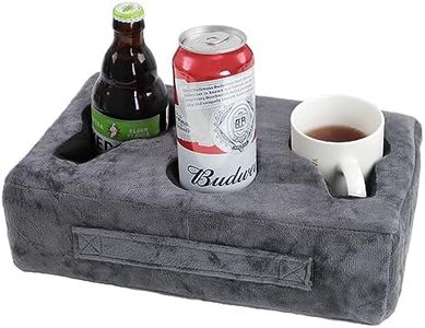 Cup Holders,Couch Cup Holder Pillow,Waterproof Anti-Spill Sofa Drink Holder Tray,Cup Holders for Remote Control,Bed,car,Camp,Picnic and Snack Storage（Grey）