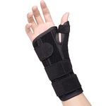 Wrist Thumb Spica Support Brace, Carpal Tunnel Wrist Splint, Night Sleep Wrist Thumb Stabilizer for De Quervain's Tenosynovitis, Tendonitis, Arthritis, Trigger Thumb, Sprain, Fits Women and Men