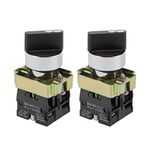 uxcell Plastic Rotary Selector Switch 3 Positions 2no Self-lock Latching on-off-on 415v 10 A -2 Pieces