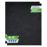 Cut-to-Fit Microwave Filter Replacement - 18” x 15” Activated Carbon Filter for Samsung GE LG Frigidaire Whirlpool and More - Charcoal Oven Vent Filters to Remove Odors and Freshen Air (2 Pack)