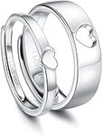 JeryWe Men Women 925 Sterling Silver Ring Carven I Love You Couple/Lovers Eternity Engagement Promise Adjustable Ring Anniversary Wedding Band Rings Jewellery Gift