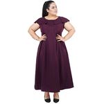 Indietoga Women's Purple Solid Long Maxi Dress (Plus Size 8XL)