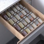 Delavala 19 X 13 Inches Spice Utensils Drawer Organizer, 4 Tier Clear Acrylic Expandable In-Drawer Seasoning Jars Rack, Kitchen Drawer Spice Insert Tray For Cabinet/Countertop (4Pcs), Transparent