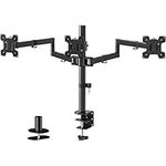 WALI Triple Monitor Desk Mount, Fully Adjustable Horizontal Stand Fits 3 Screens up to 27 inch, 22 lbs. Weight Capacity per Arm (M003S), Black