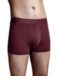 DAMENSCH Men's Regular Fit Premium Polyamide Trunks Synthetic Fabric Anti-Bacterial Super Soft Solid Trunk Underwear Pack of 1-Topaz Red-M