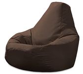 Beautiful Beanbags Adult Highback Beanbag Large Bean Bag Chair for Indoor and Outdoor Use Water Resistant- Perfect Lounge or Gaming Chair - Home or Garden Bean Bag - Manufactured in UK Brown