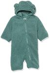 Amazon Essentials Unisex Babies' Sherpa Fleece Bunting Suit, Dark Sage Green, 24 Months