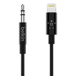 Belkin 3 ft/0.9 m 3.5 mm Audio Cable with Lightning Connector - MFi-Certified Lightning to Aux Cable for iPhone 13, 13 Pro, 13 Pro Max, 13 mini, 12, 12 Pro, 12 Pro Max, 12 mini, Black