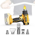 Ecarke Cordless Heat Gun for DeWALT 20v/18V Battery, Hot Air Gun Kit Portable Heat gun,Variable Temperature Control Overload Protection with 5 nozzle attachments for Shrink Tubing/Wrap/Crafts/Resin