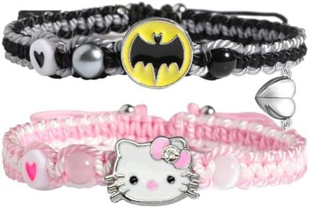 AULSIEY Kitty Spider Friendship Bracelet For Couples Best Friend Bff Family, Matching Heart Couples Bracelet Birthday Valentines Day Gifts To Daughter Sister Bestie Son Soulmate Friend, Medium, Nylon,