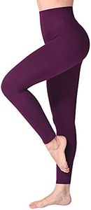 SINOPHANT High Waisted Leggings for Women, Buttery Soft Elastic Opaque Tummy Control Leggings, Plus Size Workout Gym Yoga, #1 Pack, Plum Purple, XXL