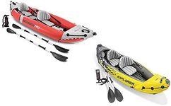 Intex 2 Person Vinyl Kayak w/ Oars & Pump & 2-Person K2 Kayak w/ Oars Air Pump