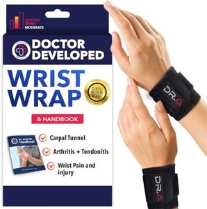 Dr. Arthritis Doctor Developed Wrist Brace, Wrist Wraps for Tendonitis, Hand Support, Ideal for Fitness, Weightlifting (Pair)