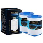 POOLPURE Replacement Spa Filter for PAS50SV-F2M, Unicel 6CH-502, Filbur FC-0311, Philter 60506, Excel Filters XLS-604, Baleen AK-90161, Magnum AR50, Master Deluxe M60506 Hot Tub Filter, Pack of 2