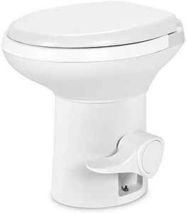 YITAHOME RV Toilet with Pedal Flush, Gravity Flush Toilet High Profile Include Flange, for Car Motorhome Caravan Travel, White