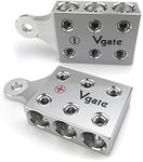 Vgate 6x2/0 AWG Gauge Post Battery Terminals, for Lithium or AGM Lead Acid Battery with Bolt Down Ends or Threaded Studs, M8 or 5/16”-18