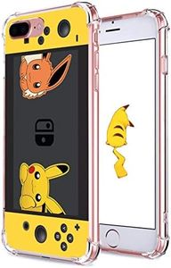 Coralogo for iPhone 7 Plus/8 Plus TPU Case, Cute Funny Design Slim Ultra Clear Protective Fashion Fun Cool Soft Cover Skin Teens Kids Girls Boys Cases for iPhone 8 Plus/7 Plus 5.5" (Yellow Pika Games