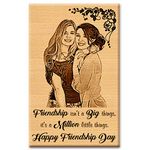 Incredible Gifts India Wooden Engraved Personalized Engraved Rectangular Wall Mount Photo Frame Gift for Best Friend (6x4-inch, Beige)