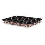 Berlinger Haus Metallic Line Rose Gold Edition 12 Pieces Muffin pan, BH/6473 Rose Gold Stainless Steel 18/8