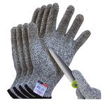 ohsuni Cutting Gloves, 2 Pairs of Cut Resistant Gloves Food Grade, Kitchen Gloves for Cutting, Oyster Shucking, Fish Cleaning Gloves, Carving Wood and Gardening(Medium)