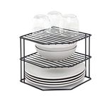 simplywire – 3 Tier Plate Rack - Kitchen Cupboard Organiser – Black