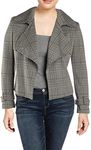 ANNE KLEIN Women's Houndstooth Trench Jacket, Fir Combo, 2