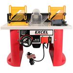 Excel Table Router 240V, Variable Speed 28,000rpm Woodworking Machine, Bench Top, Rise & Fall System and Safety Switch, Cutter Storage, 1/2" & 1/4" Collets Included, Table Router, 240v routertable