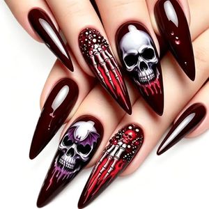 Personalized Halloween False Nails,Pumpkin Skull Black Cat Press on Nails for Women,Cute Halloween Gifts for Women