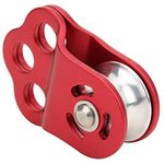 Demeras Durable Climbing Single Pulley Climbing Bearing Single Pulley Aviation Aluminum Climbing Three Hole Pulley Outdoor Smooth Sturdy for Prompt Drop