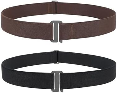 JASGOOD 2 Pack Invisible Women Stretch Belt No Show Elastic Web Strap Belt with Flat Buckle for Jeans Pants Dresses