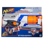 Nerf N Strike Elite Strongarm Toy Blaster with Rotating Barrel, Slam Fire, and 6 Official Elite Darts, Toys for Kids, Teens, and Adults, Boys and Girls, Outdoor Toys, White (packaging may vary)