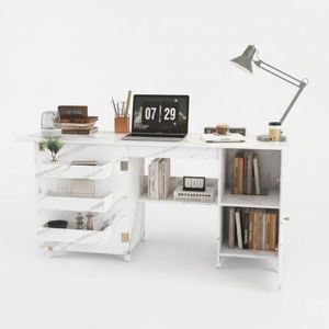 57.5" Foldable Sewing Table with Storage Cabinet, Rolling Craft Desk White