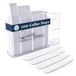 100 Plastic Collar Stays (mix sizes (2.2" 2.5" 2.75" 3"), White)