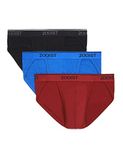 2(X)IST Men's Cotton Stretch Sport Brief 3-Pack, Scotts Red/Skydiver/Black, Large