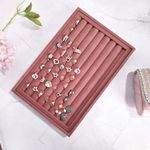 La Trove Luxury Velvet Jewellery Trays Drawer Display Organizer for Earrings, Chain, Rings (Ring Tray)