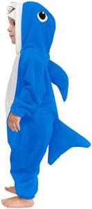 HSCTEK Toddler Shark Baby Costume, Infant Newborn Animal Onesie Cosplay Boys Girls, Halloween Pajamas Clothes Kids Child Blue, 2-3T