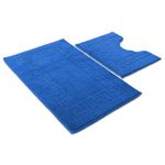 Paradise Products Bath Mat Set - New Greek Rug Style, 2-Piece Non-slip Bathroom Mats (Dark Blue)