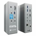 Plugable Thunderbolt 5 Dock: 16-in-1, Dual HDMI 2.1 Up to 8K 60Hz / 4K 144Hz, 140W Laptop Charging, 2.5GbE, Fanless, Driverless TAA Compliant Docking Station for MacBook Pro/Air & Windows (TBT-UDH2)