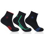 Bonjour Men's Ankle Length Cotton Socks (Pack Of 3) (BRO7004ANK-PO3_Black)