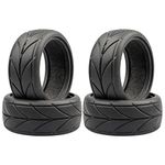 Acekeeps 4pcs 1/10 RC Drift Car Tires for Tamiya TT TT02 Sakura Kyosho Traxxas HSP RC On-Road Touring Car Black