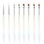 BQAN Nail Art Brushes Set, 8pcs Professional Nail Art Design Brushes With Nail Ombre Brush Gel Nail Brush Nail Art Liner Brush and Builder Gel Brush