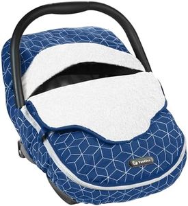 Yoofoss Baby Car Seat Cover - Winter Carseat Canopy Protects Baby from Cold Wind, Super Warm Plush Fleece Carrier Cover for Infant Boys & Girls (Blue)