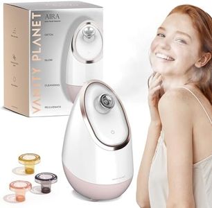 Vanity Planet Aira Ionic Facial Steamer (Rose Gold) - Pore Cleaner That Detoxifies, Cleanses and Moisturizes - Adjustable Nozzle, Water Tank with 3 Essential Oil Baskets